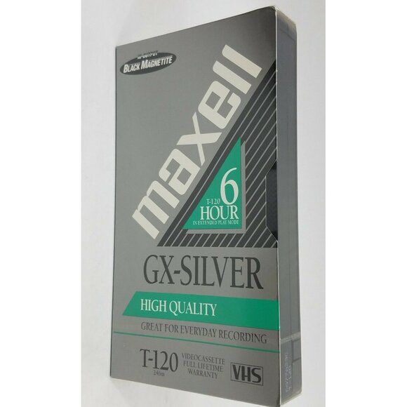 Maxell T-120 6 Hour GX-Silver Blank VHS Video Tape New Sealed - Picture 1 of 5
